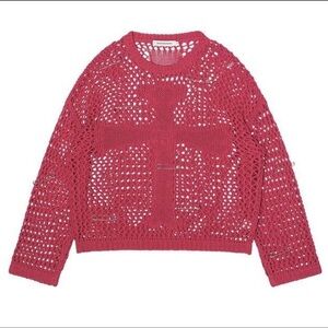 Racer Worldwide Cross Knit Sweater Pink L